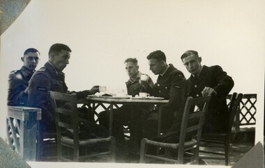 RAAF 462 Squadron pilots having lunch in Haifa                              