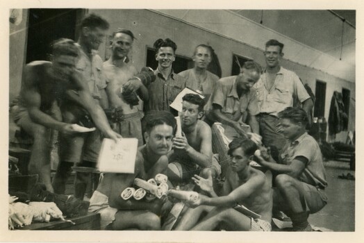 RAAF 462 Squadron groundcrew relaxing in quarters                        