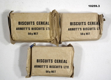 Ration blocks of Biscuit Cereal.