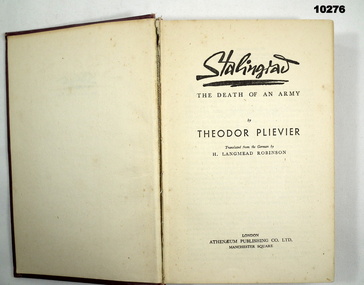 Book description of Military History, Stalingrad, WW2.