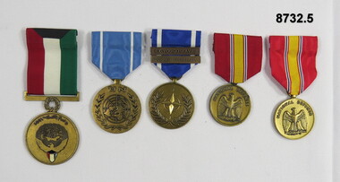 Medal set of five (5) USA medals.