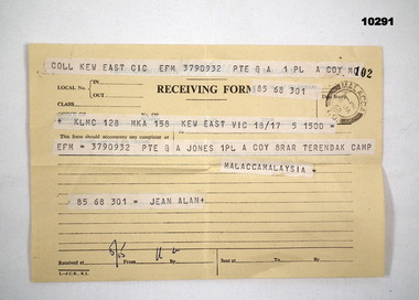 Administrative record - TELEGRAM, MALAYA, C.1968