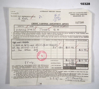 Credit earnings adjustment statement.