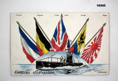 WW1, Coloured postcard from Europe.