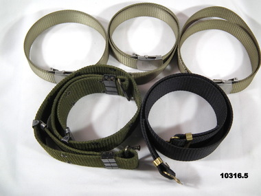 Army Uniform - assorted belts in black and khaki.