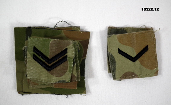Collection of fabric rank patches.