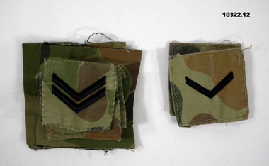 Collection of fabric rank patches.