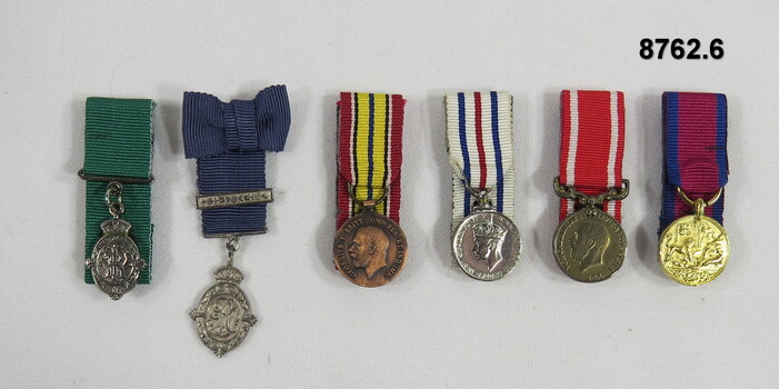 Sets of six (6) Miniature medals.