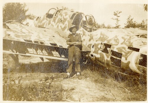 Fred McGeary with Ki-45 Toryu Nick Borneo July 1945