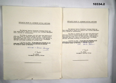 Information sheet for national servicemen.