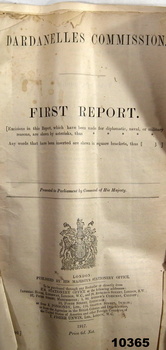 Dardenelles Commission, First Report.