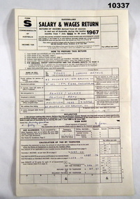 Financial record - SALARY AND WAGES RETURN 1966 - 1967