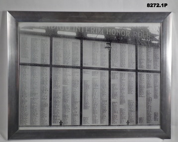 Photo re interim roll 1918