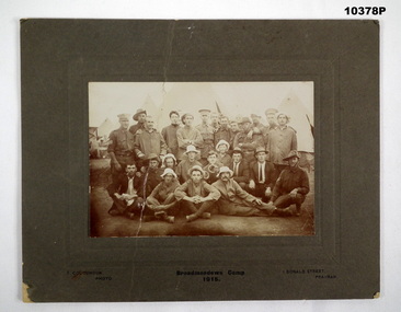 Photograph of soldiers at Broadmeadows Camp 1915.
