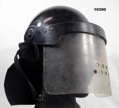 Black plastic Indonesian Riot Helmet.