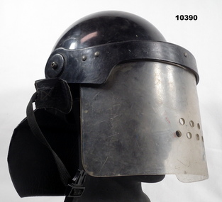 Black plastic Indonesian Riot Helmet.