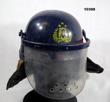 Dark blue Indonesian Riot Helmet.
