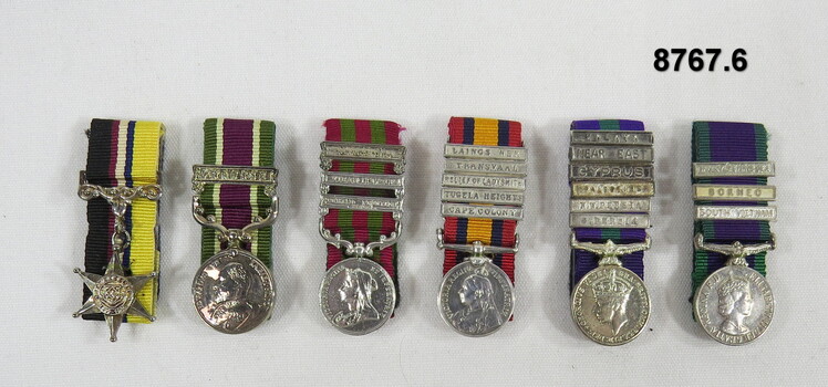Set of six (6) miniature medals.