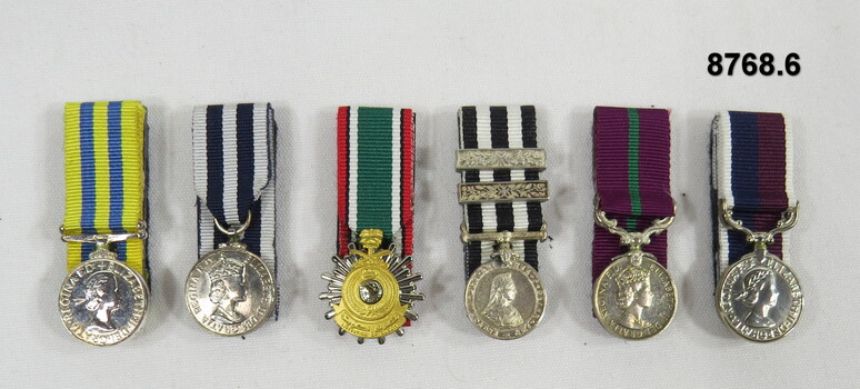 Set of six (6) miniature medals.
