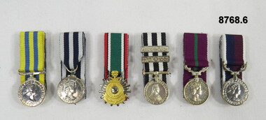 Set of six (6) miniature medals.