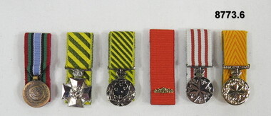Set of six (6) miniature medals.