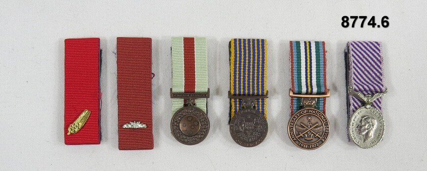 Set of six (6) miniature medals.