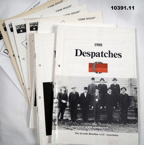 Magazine - A.I.F. ASSOCIATION, SEVENTH BATTALION, 7th Battalion AIF 1914-1918, "DESPATCHES", 1988 to 1998