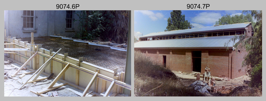 Construction of Lithographic Squadron’s new Printing Building at Fortuna, Bendigo, 1989.