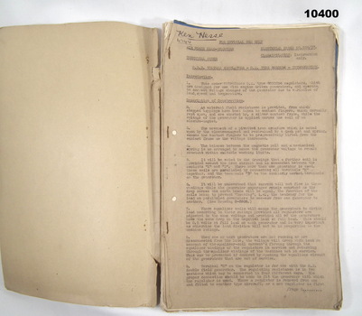 Folder with training notes relating to electrical circuitry.