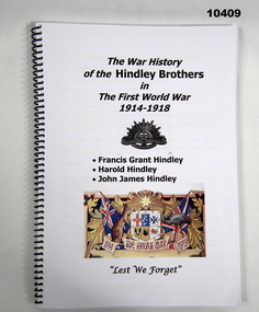 Book of scanned WW1 histories - Hindley Brothers 1918.
