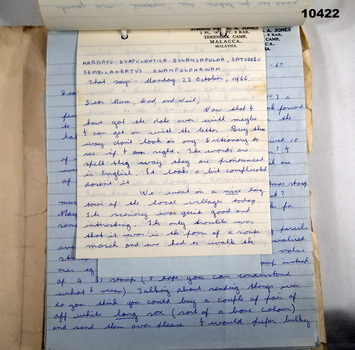 Example of letters in the folder.