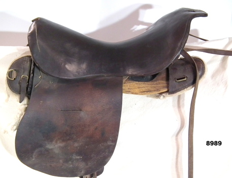 Brown leather Military saddle.