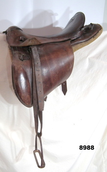 Swedish make brown leather saddle.
