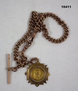 Beulah and Red Cross pendant on a chain engraved.