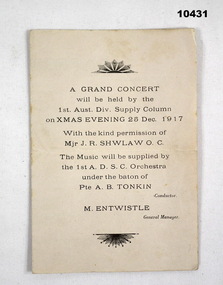 1st Aust Div Supply Column Concert