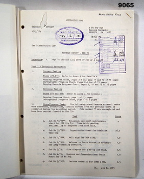Copy of first page of a series of reports