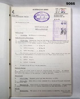 Copy of the first page of a Unit report