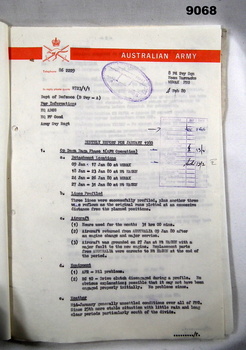 Copy of the front page of a Unit report