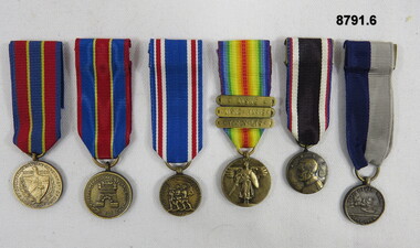 Set of six (6) Miniature medals.