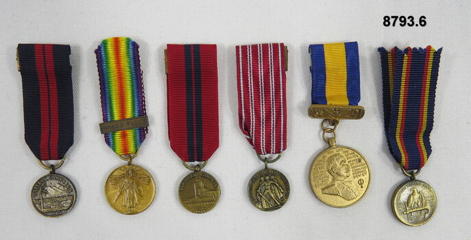 SET OF SIX (6) miniature medals.