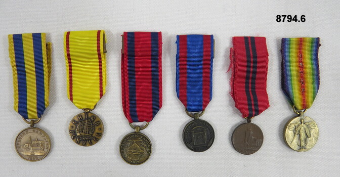 Set of six (6) Miniature medals.