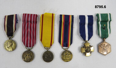 Set of six (6) Miniature medals.
