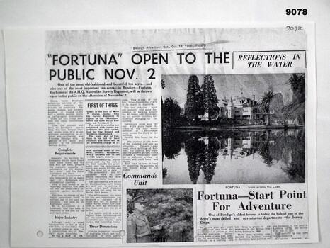 Photocopy of a newspaper article