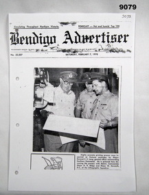 Photocopy of a newspaper article