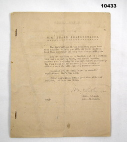 U.K. Leave Instructions Manual, WW2.