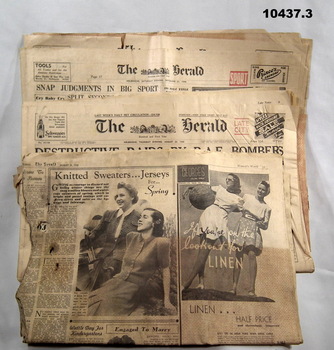 Collection of three newspapers, WW2.