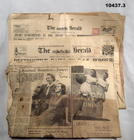 Collection of three newspapers, WW2.