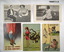 Collection of black and white and coloured comical postcards.