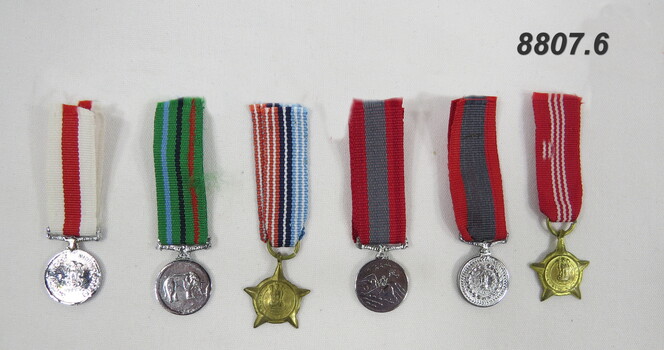 Set of six (6) Miniature medals.