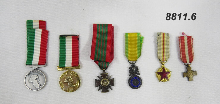 Set of six (6) Miniature medals.
